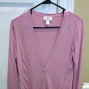 Ann Taylor Loft pink cardigan